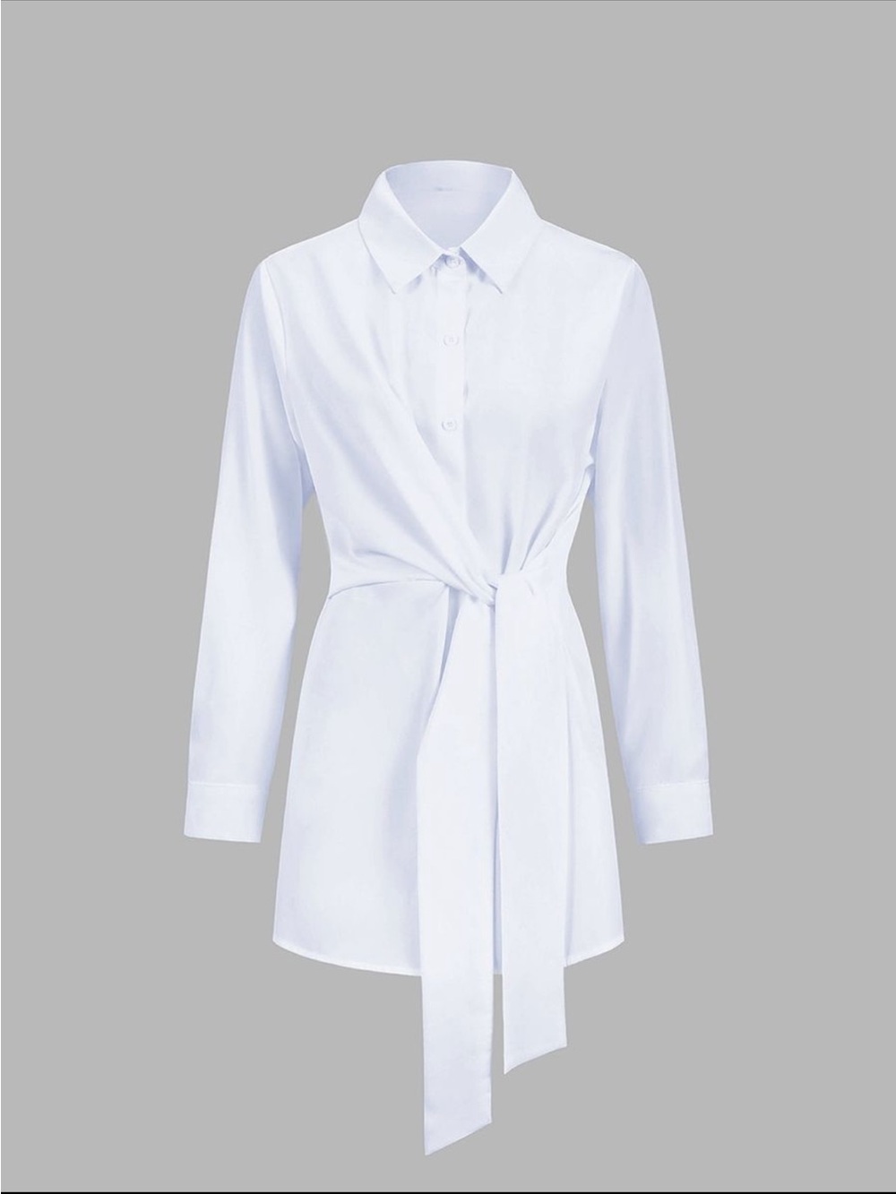 Chic Tie Front with Soft White-Lilac hue Blouse  Long Sleeve NWT size XS - Picture 2 of 8